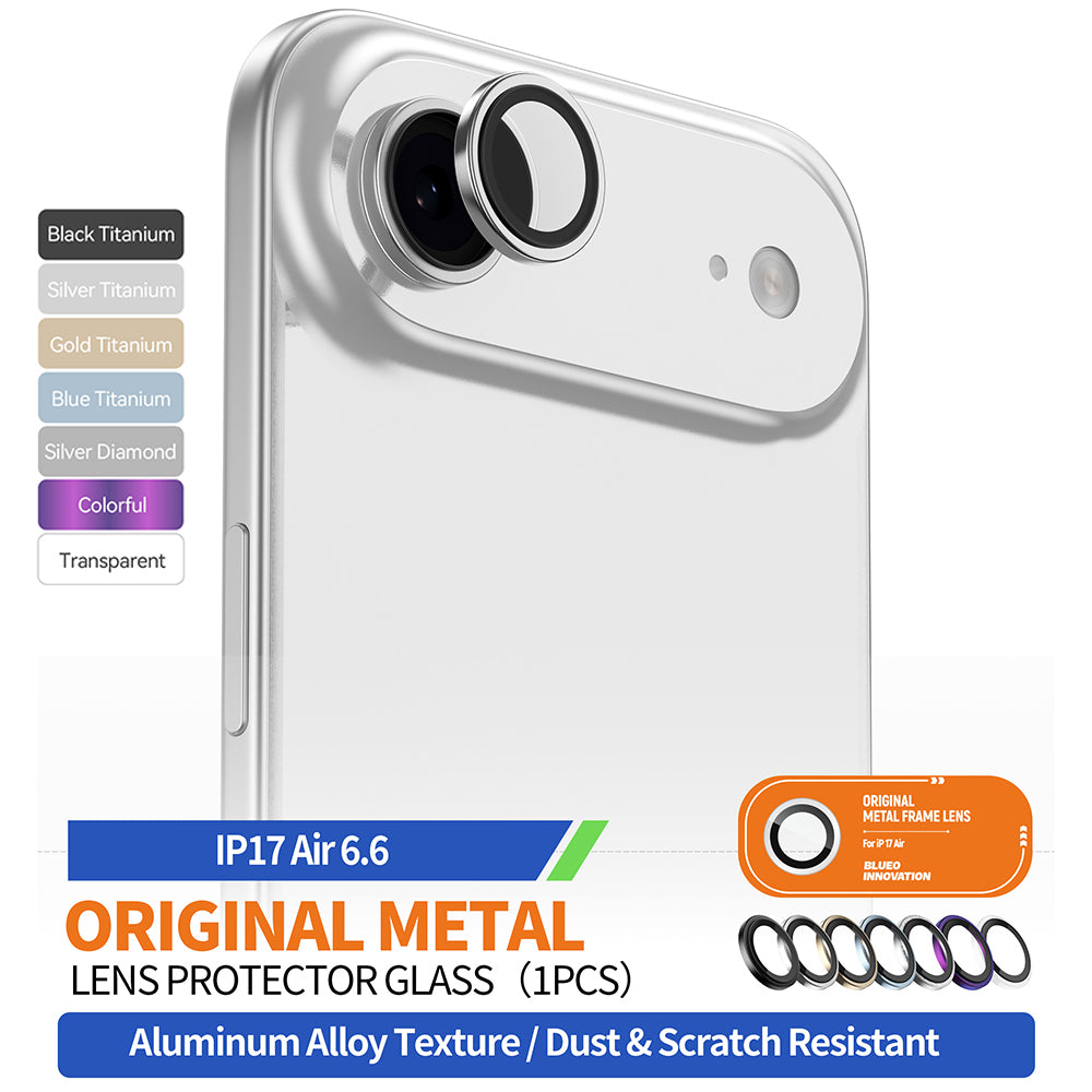 Προστατευτική Μεμβράνη Κάμερας Πίσω Blueo Metal Frame για Apple iPhone 17 Air, Ενισχυμένο Γυαλί, Χρυσή