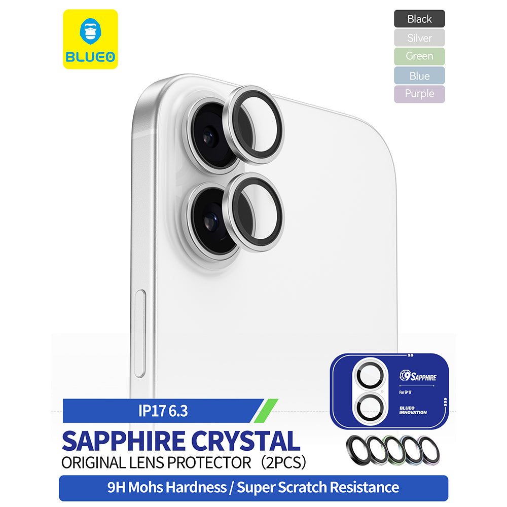 Προστατευτική Μεμβράνη Κάμερας Πίσω Blueo Sapphire Crystal για Apple iPhone 17, Ενισχυμένο Γυαλί, Μπλε