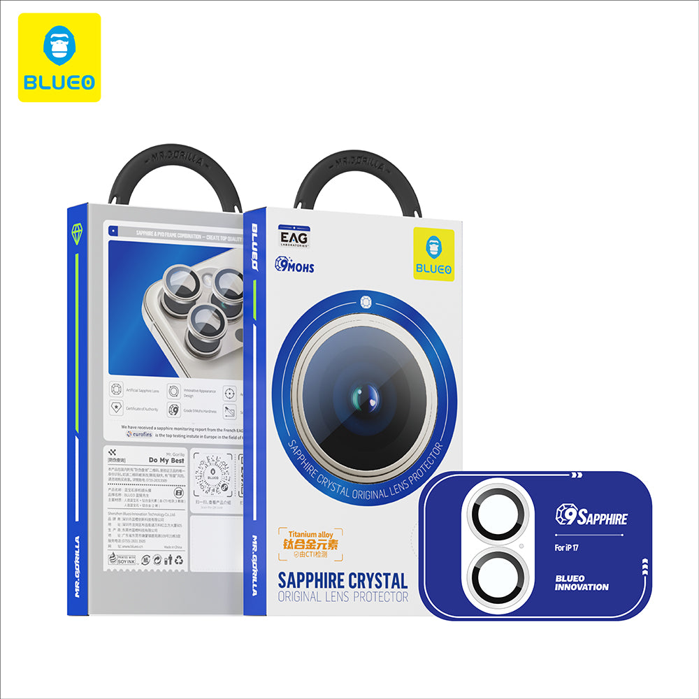 Προστατευτική Μεμβράνη Κάμερας Πίσω Blueo Sapphire Crystal για Apple iPhone 17, Ενισχυμένο Γυαλί, Μπλε