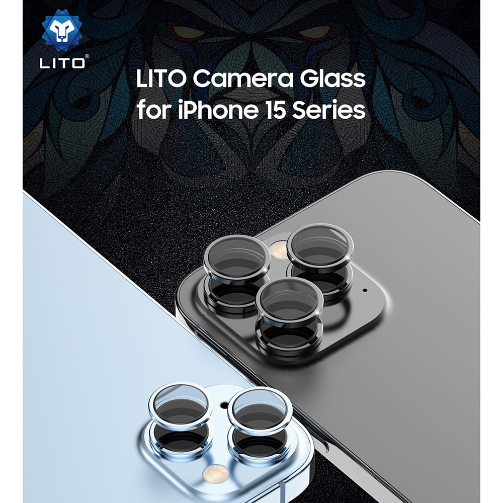 Προστατευτική μεμβράνη πίσω κάμερας Lito S+ για Apple iPhone 15 Pro Max / 15 Pro, Ασφαλισμένο γυαλί, Μεταλλικό γκρι