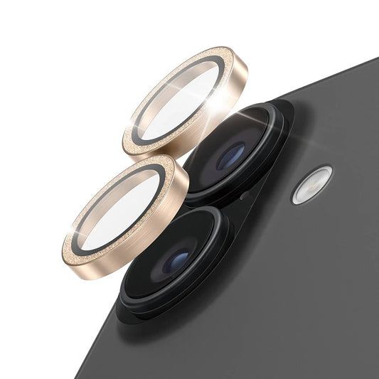 Προστατευτική Μεμβράνη Κάμερας Πίσω PanzerGlass Hoops Glitter για Apple iPhone 17 / 16 Plus / 16, Ενισχυμένο Γυαλί, Χρυσή
