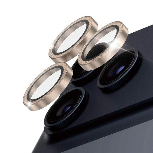 Προστατευτική Μεμβράνη Κάμερας Πίσω PanzerGlass Hoops Glitter για Apple iPhone 17 Pro Max / 17 Pro / 16 Pro Max / 16 Pro, Ενισχυμένο Γυαλί, Χρυσή