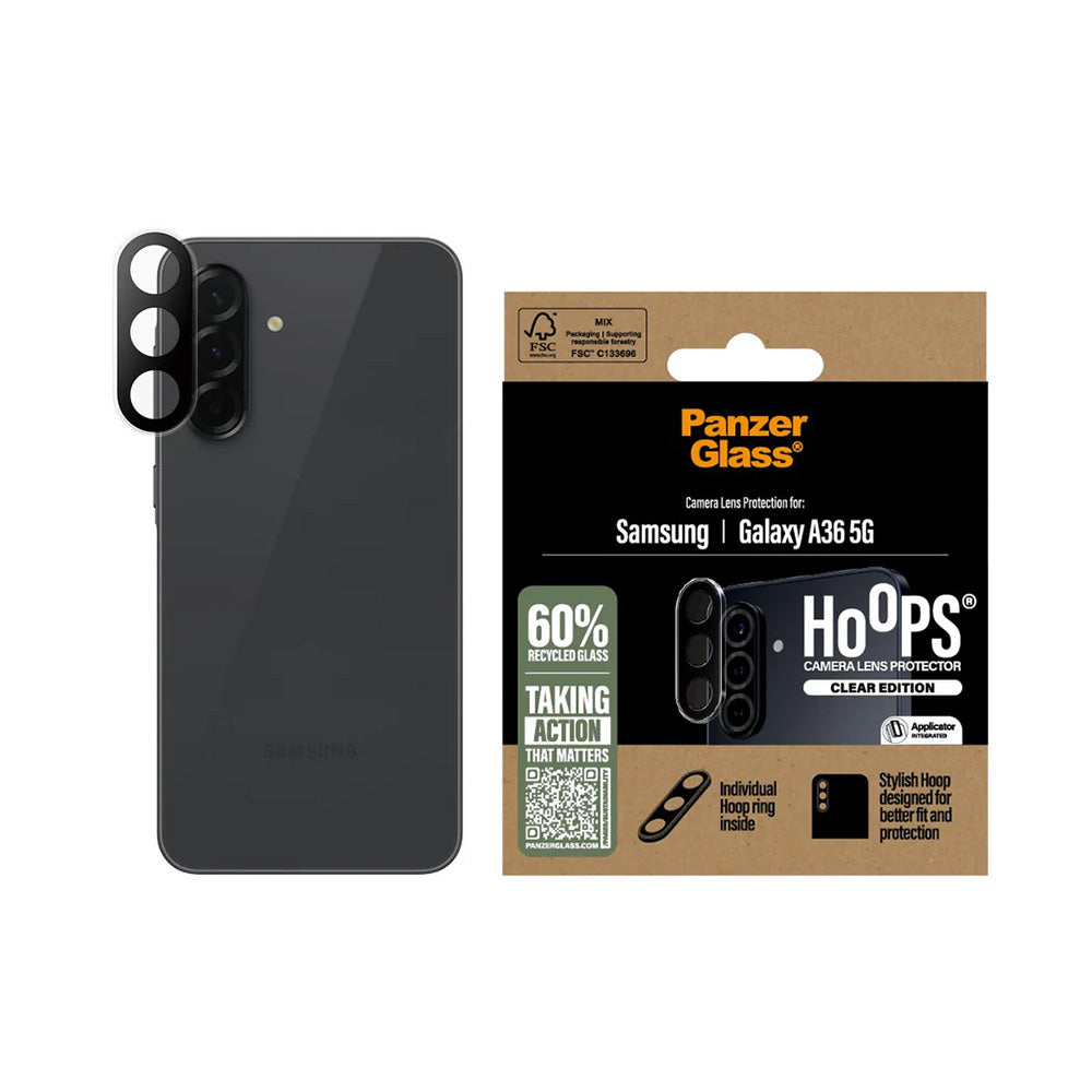 Προστατευτική Μεμβράνη Κάμερας Πίσω PanzerGlass Hoops για Samsung Galaxy A36 A366, Ενισχυμένο Γυαλί, Διαφανές
