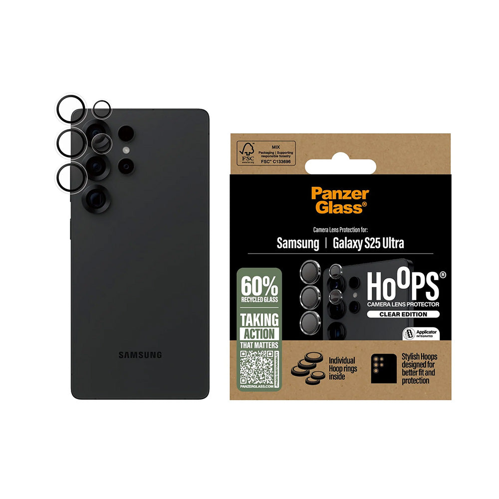 Προστατευτική Μεμβράνη Κάμερας Πίσω PanzerGlass Hoops για Samsung Galaxy S25 Ultra S938, Ενισχυμένο Γυαλί, Διαφανές