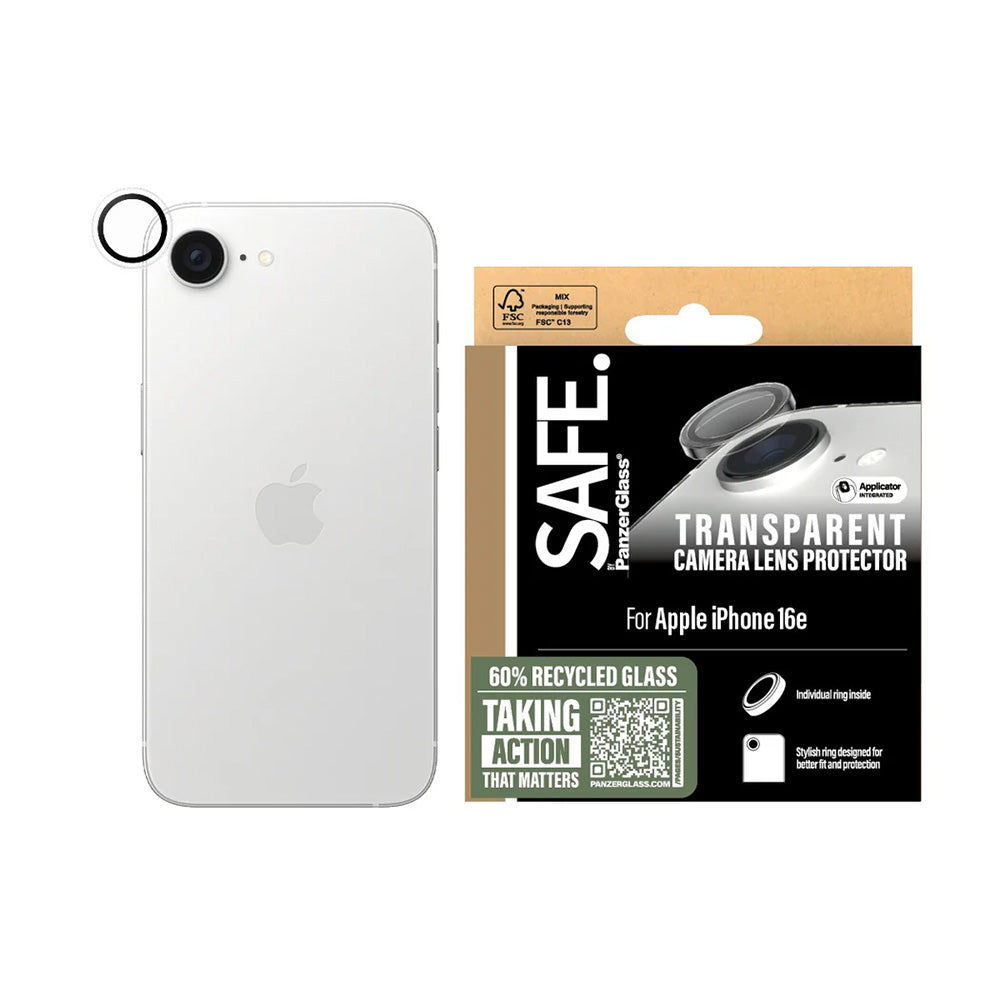 Προστατευτική Μεμβράνη Κάμερας Πίσω PanzerGlass Safe. για Apple iPhone 17e / 16e, Ενισχυμένο Γυαλί, Διαφανές