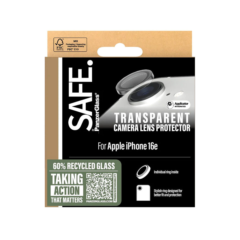 Προστατευτική Μεμβράνη Κάμερας Πίσω PanzerGlass Safe. για Apple iPhone 17e / 16e, Ενισχυμένο Γυαλί, Διαφανές