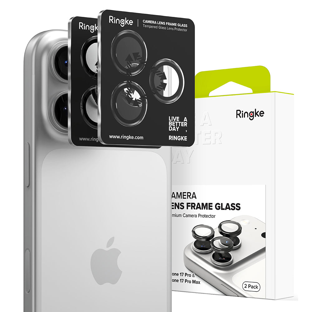 Προστατευτική Μεμβράνη Κάμερας Πίσω Ringke για Apple iPhone 17 Pro Max / 17 Pro, Ενισχυμένο Γυαλί, Μαύρη
