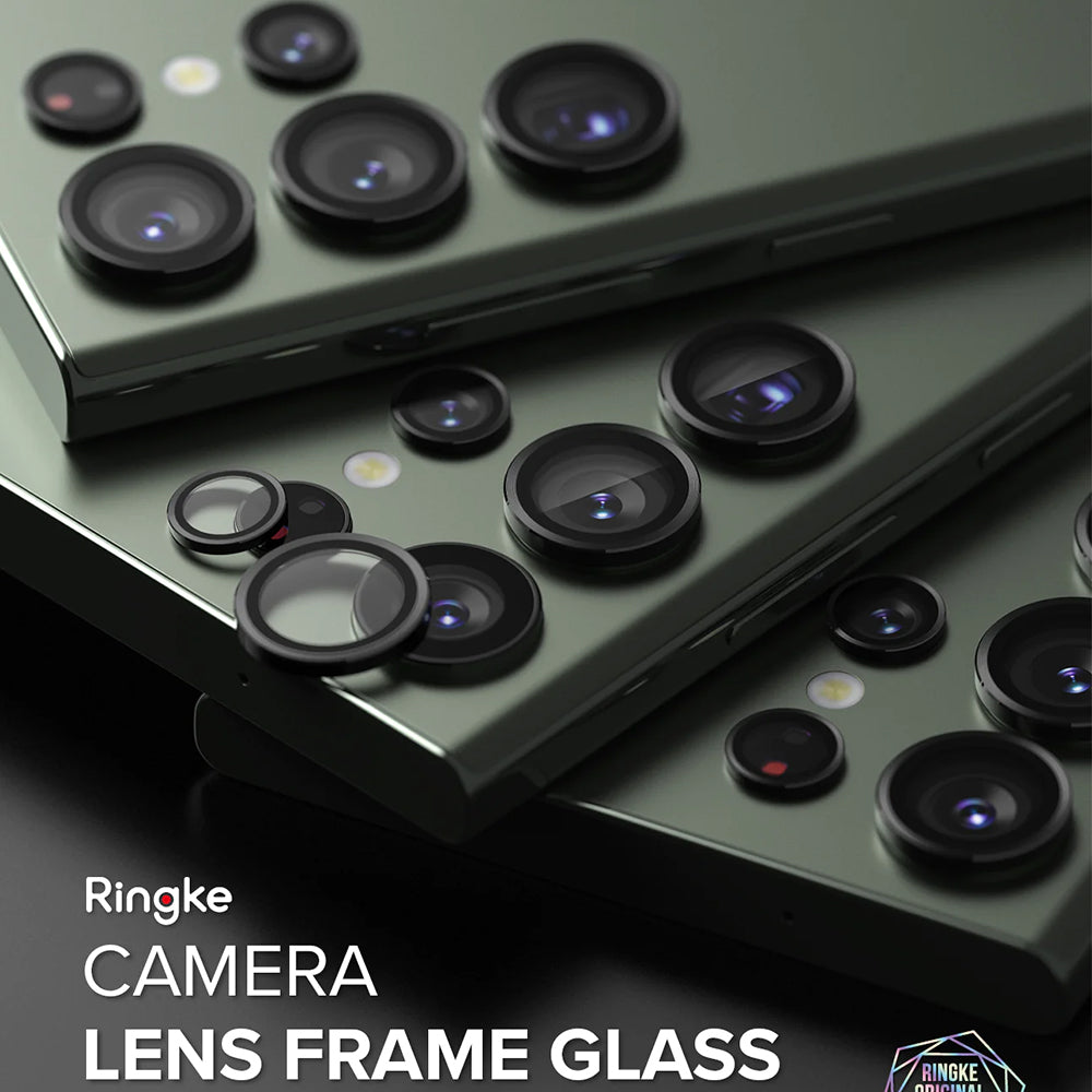 Ringke Rear Camera Protection Film for Samsung Galaxy S23 Ultra S918, Tempered Glass, Black