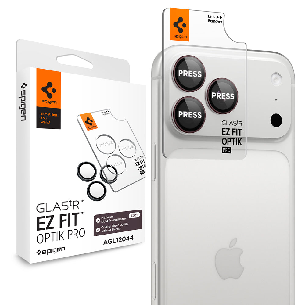 Προστατευτική μεμβράνη πίσω κάμερας Spigen GlastR EZ FIT Optik Pro για Apple iPhone 18 Pro / 18 Pro Max, Ασφαλισμένο γυαλί, Σετ 2 τεμαχίων, Βυσσινί