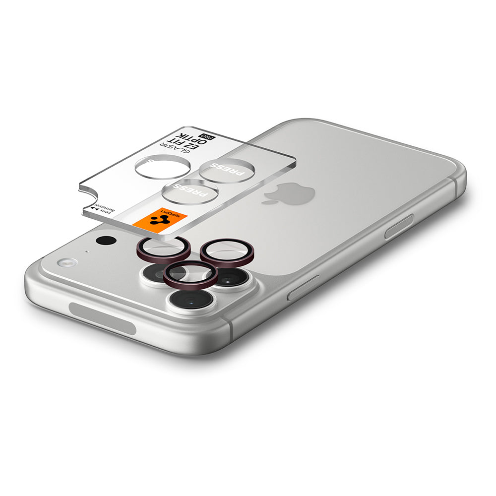 Προστατευτική μεμβράνη πίσω κάμερας Spigen GlastR EZ FIT Optik Pro για Apple iPhone 18 Pro / 18 Pro Max, Ασφαλισμένο γυαλί, Σετ 2 τεμαχίων, Βυσσινί