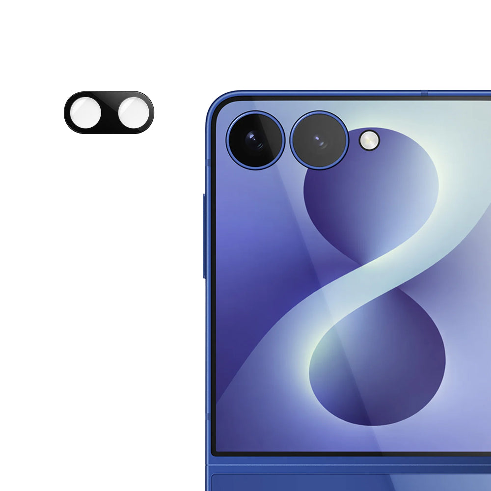 Προστατευτική μεμβράνη πίσω κάμερας Techsuit για Samsung Galaxy Z Flip8 F776, ασφαλισμένο γυαλί, μαύρο