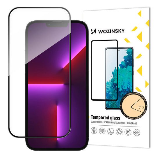 WZK Προστατευτικό οθόνης για Apple iPhone 15 Plus, Θωρακισμένο γυαλί, Πλήρης κόλληση, Φιλικό προς θήκη, Μαύρο
