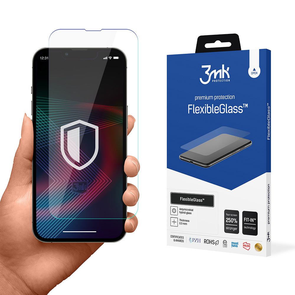 Προστατευτική μεμβράνη οθόνης 3MK FlexibleGlass για Apple iPhone 14 Pro / 14, Ευέλικτο γυαλί, Πλήρης κόλλα