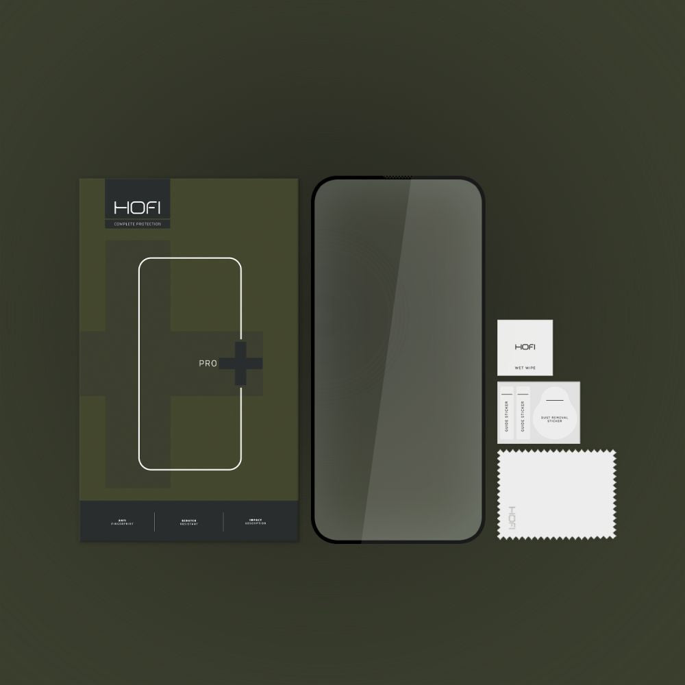 Προστατευτική Μεμβράνη Οθόνης HOFI PRO+ για Apple iPhone 15 Pro Max, Ενισχυμένο Γυαλί, Full Glue, 2.5D, Μαύρη