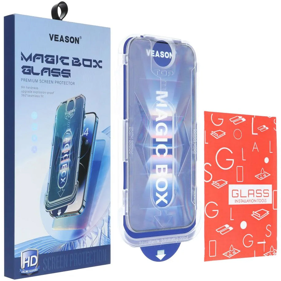 Προστατευτικό οθόνης Veason για Apple iPhone 14 Plus / 13 Pro Max, Προστατευμένο γυαλί, πλήρης κόλληση, 6D, Μαύρο