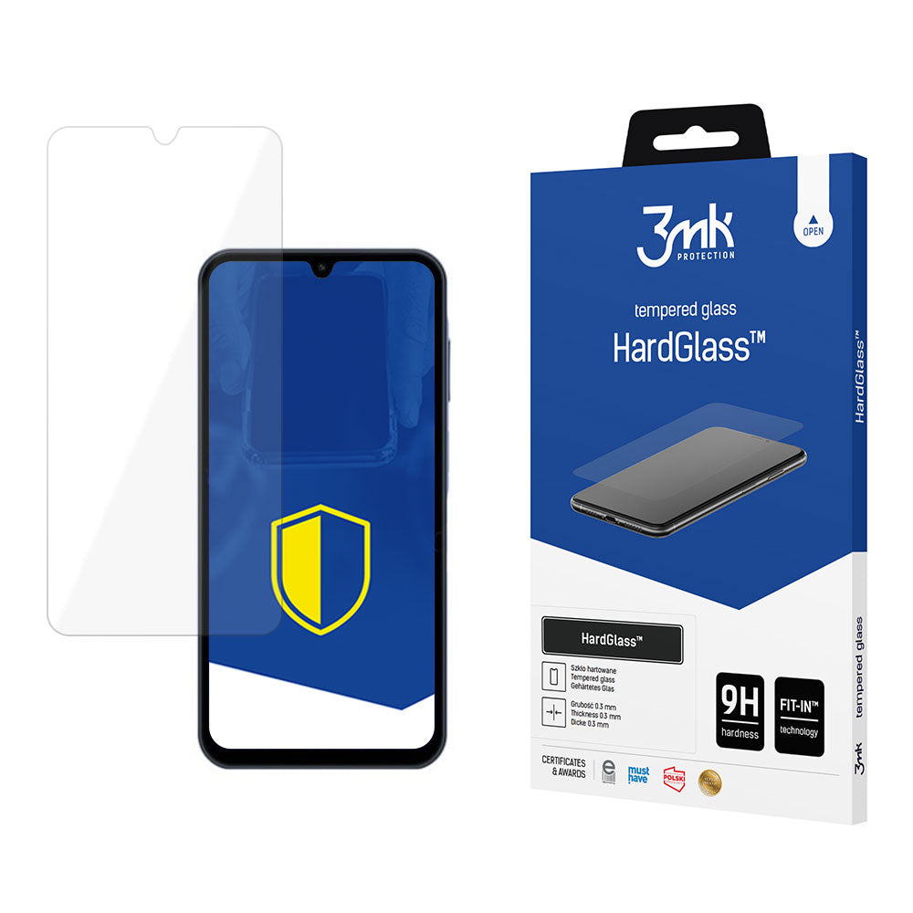 Προστατευτική μεμβράνη οθόνης 3MK HardGlass για Samsung Galaxy A15 5G A156 / A15 A155 / A25 A256, Ασφαλισμένο γυαλί, Πλήρης κόλλα