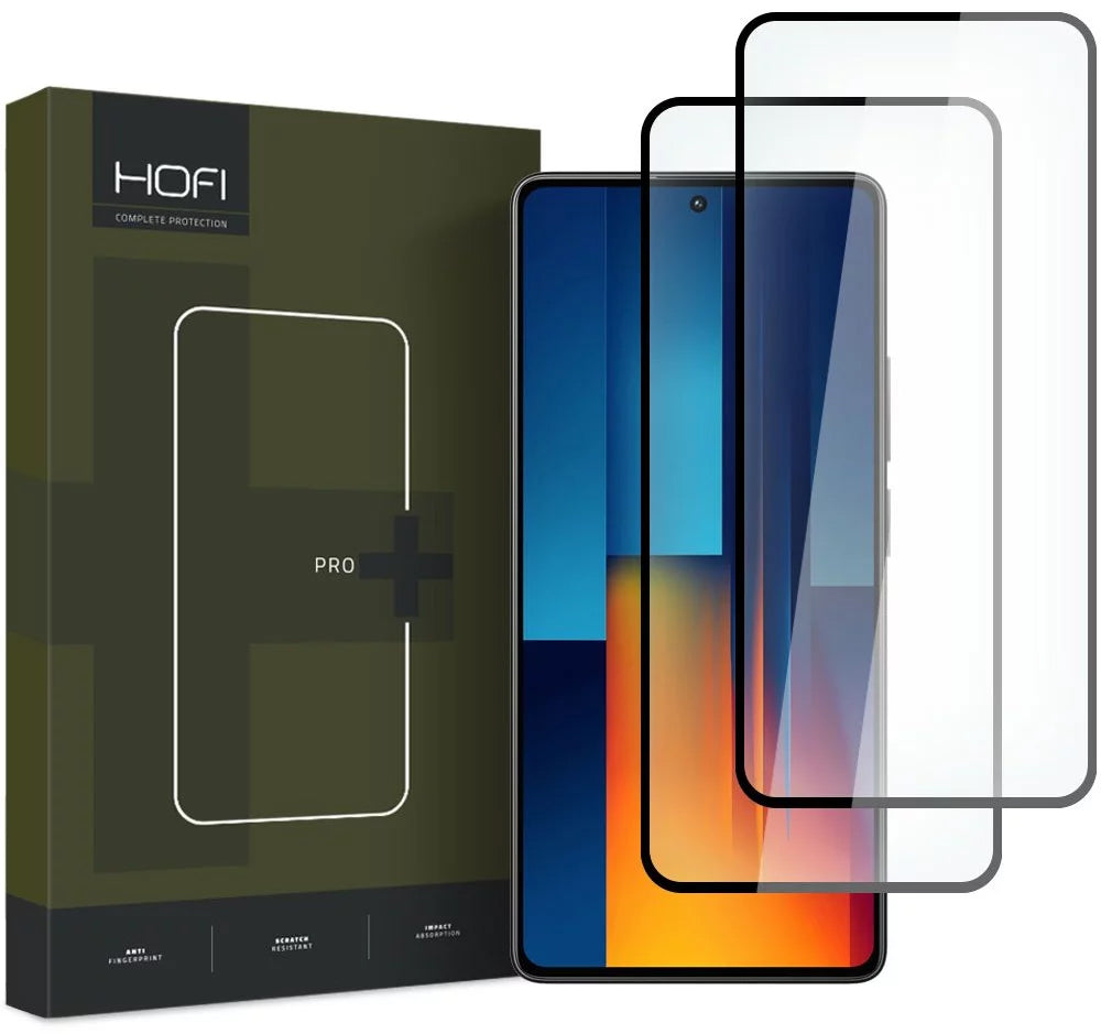 Προστατευτικό οθόνης HOFI Glass PRO+ για Xiaomi Poco M6 Pro 5G, γυάλινη ασπίδα, πλήρης κόλλα, σετ 2 τεμαχίων, 2.5D, μαύρο