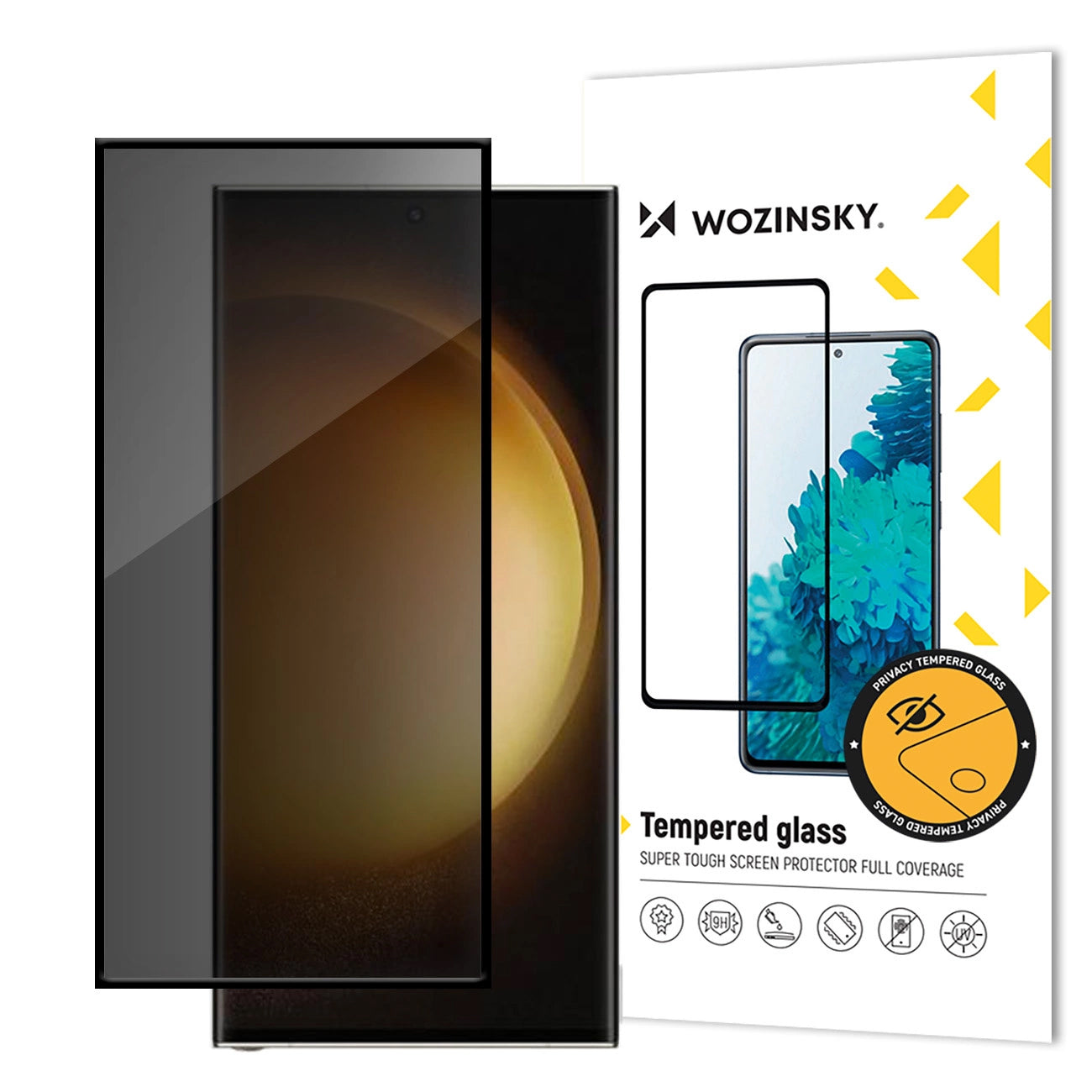 Προστατευτική Μεμβράνη Οθόνης Privacy WZK AntiSpy για Samsung Galaxy S24 Ultra S928, Ενισχυμένο Γυαλί, Full Glue