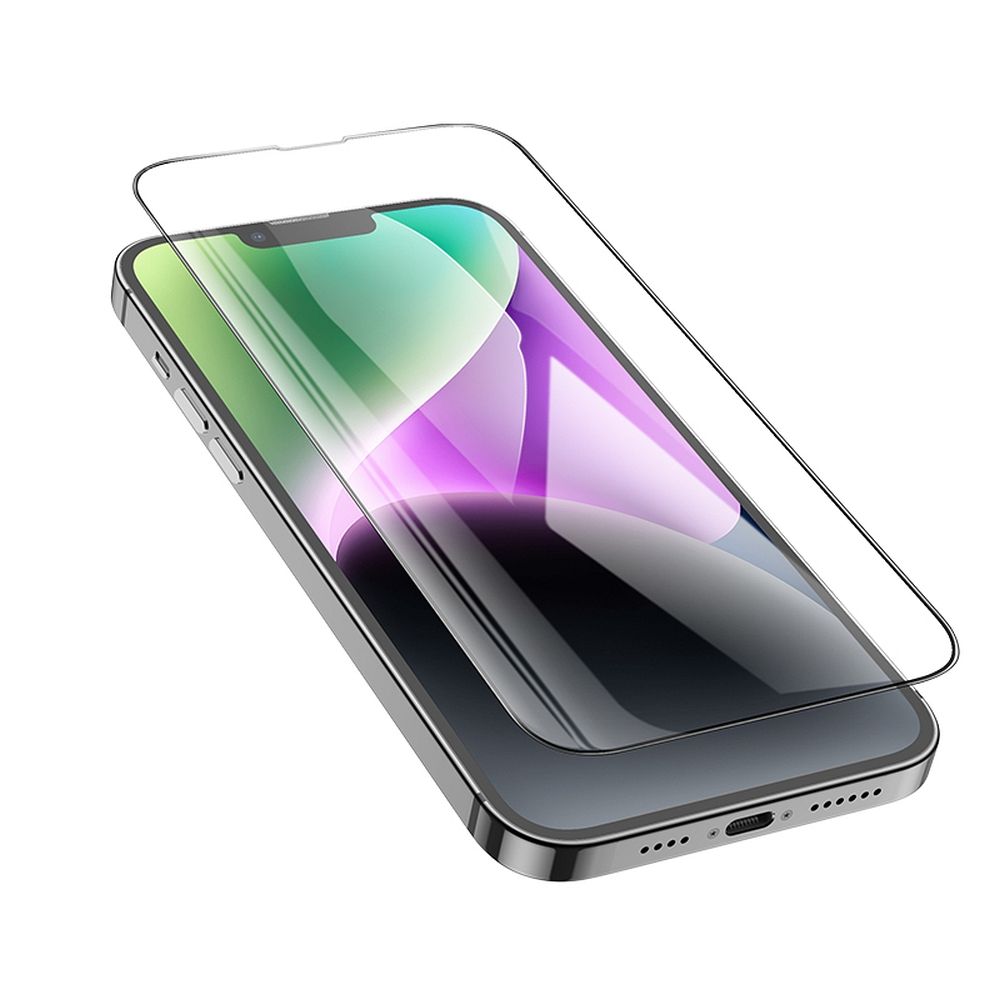 Προστατευτική Μεμβράνη Οθόνης HOCO για Apple iPhone 17e / 16e / 14 / 13 Pro, Ενισχυμένο Γυαλί, Πλήρης Κόλληση, Σετ 10 τεμαχίων, Μαύρη
