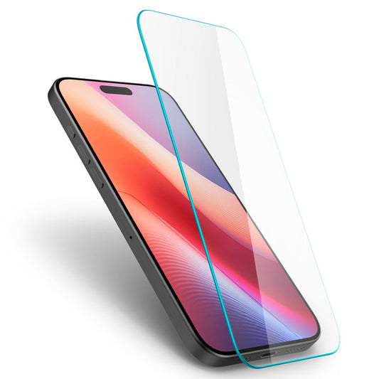 Προστατευτική Μεμβράνη Οθόνης Spigen GlastrR Slim HD για Apple iPhone 16 / 15, Ενισχυμένο Γυαλί, Πλήρης Κόλληση, 2.5D AGL06910