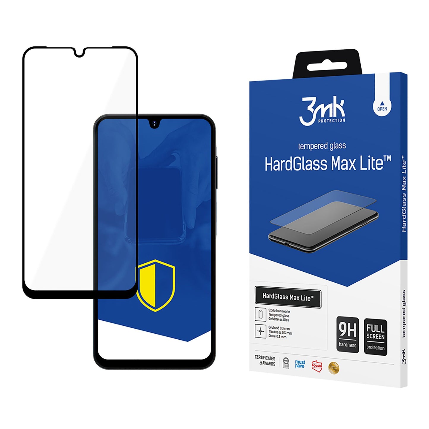 Προστατευτική Μεμβράνη Οθόνης 3MK HardGlass Max Lite για Samsung Galaxy A26 A266 / A16 5G A166, Ενισχυμένο Γυαλί, Πλήρης Κόλληση, Μαύρη