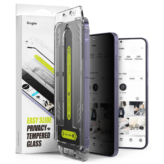 Privacy Screen Protector Ringke Easy Slide for Samsung Galaxy S25+ S936 / S24+ S926, Tempered Glass, Full Glue, Set of 2 Pieces