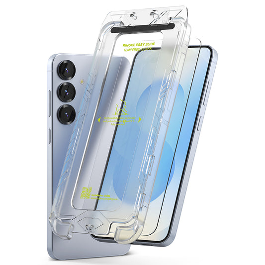 Ringke Easy Slide Screen Protector for Samsung Galaxy S25 S931, Tempered Glass, Full Glue, Set of 2 Pieces