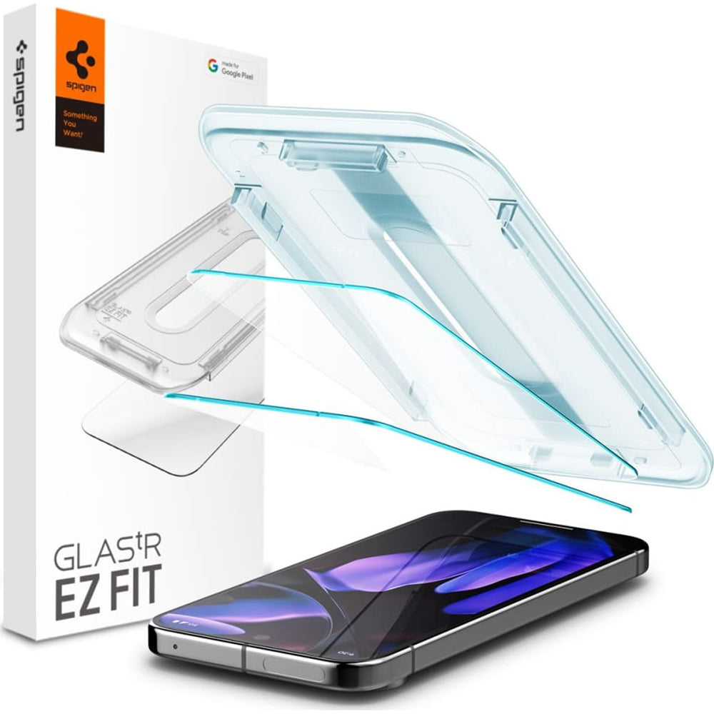 Προστατευτική Μεμβράνη Οθόνης Spigen GlastR EZ FIT για Google Pixel 9 Pro XL, Ενισχυμένο Γυαλί, Πλήρης Κόλληση, Σετ 2 τεμαχίων