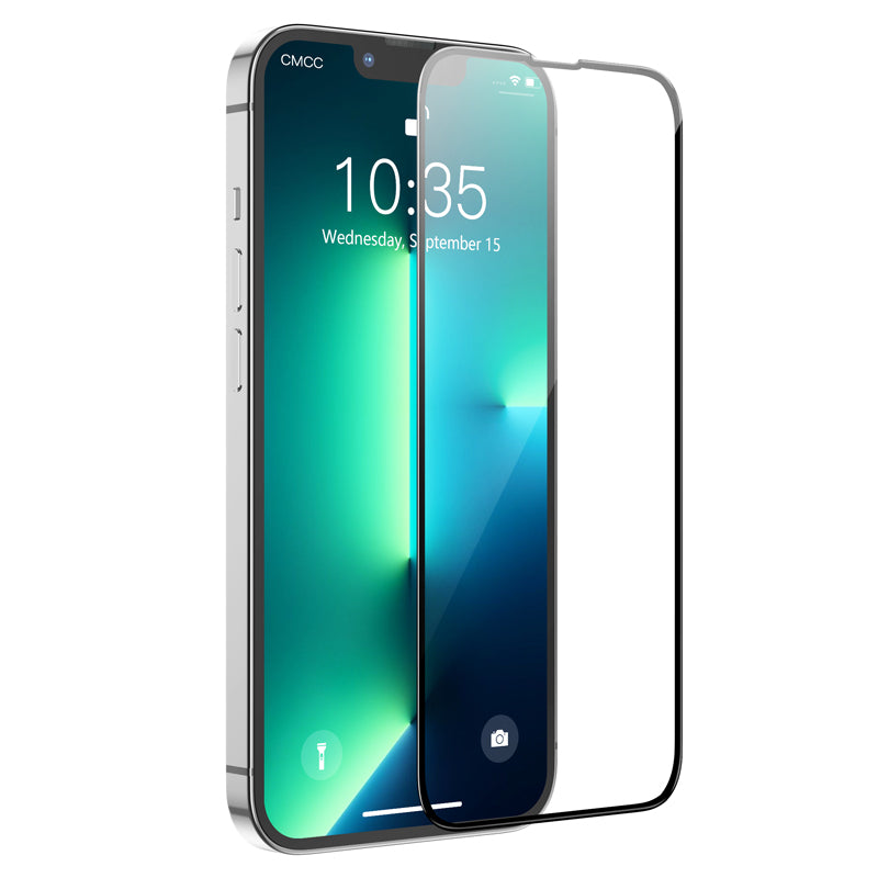 Προστατευτική Μεμβράνη Οθόνης HOCO G16 για Apple iPhone 17e / 16e / 14 / 13 Pro, Ενισχυμένο Γυαλί, Πλήρης Κόλληση, 5D, Μαύρη