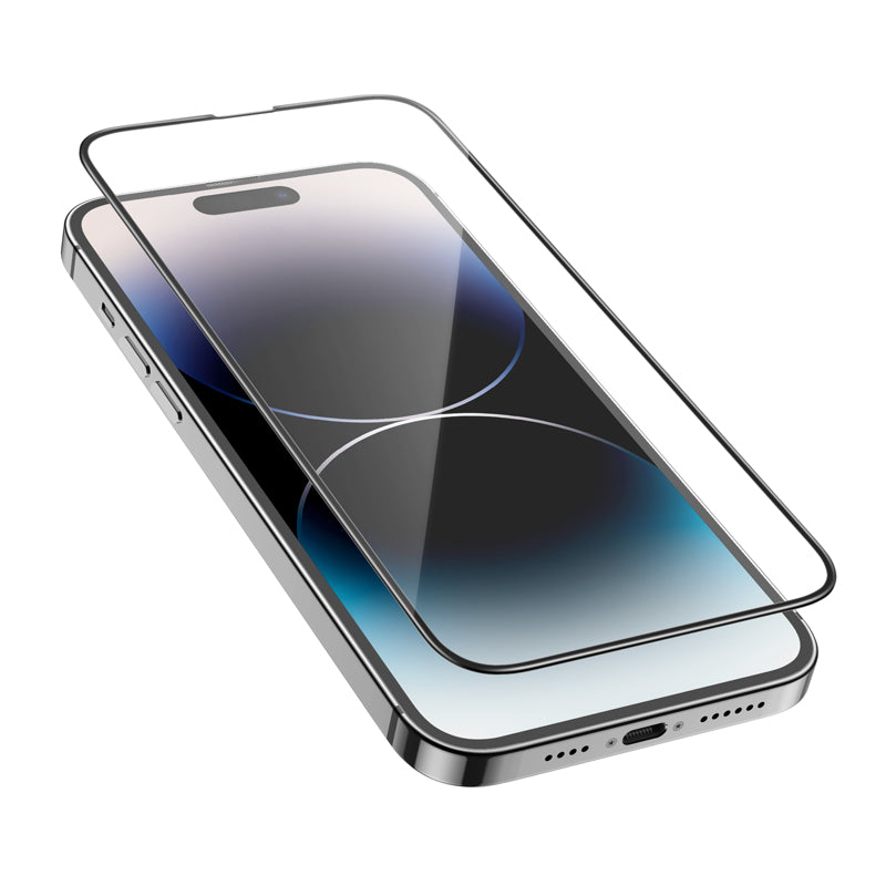 Προστατευτική Μεμβράνη Οθόνης HOCO G16 για Apple iPhone 14 Pro Max, Ενισχυμένο Γυαλί, Πλήρης Κόλληση, 5D, Μαύρη