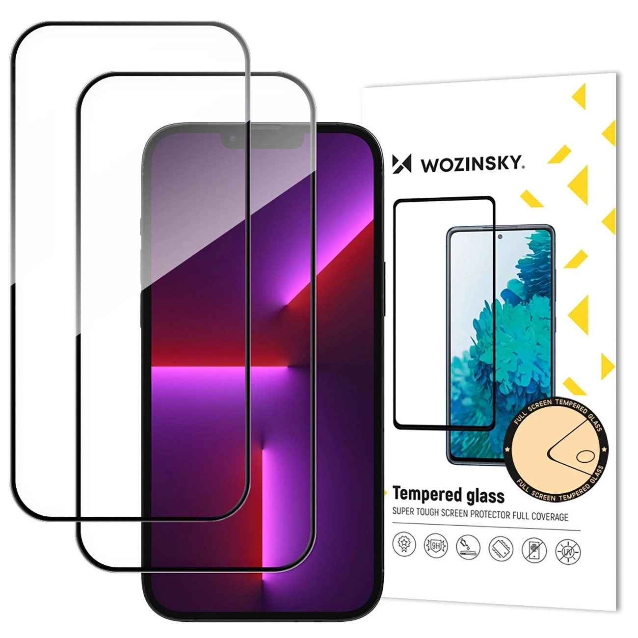Προστατευτική μεμβράνη οθόνης WZK για Apple iPhone 17 Pro Max, ασφαλισμένο γυαλί, πλήρης κόλλα, σετ 2 τεμαχίων, μαύρο