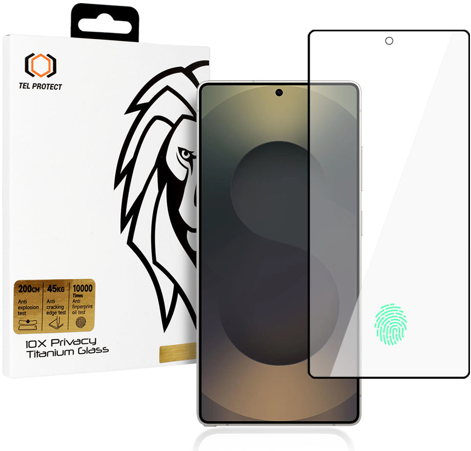 Προστατευτικό οθόνης Privacy Tel Protect 10X Plus Titanium για Samsung Galaxy S25 Ultra S938, Σκληρυμένο Γυαλί, Πλήρης Επικόλληση