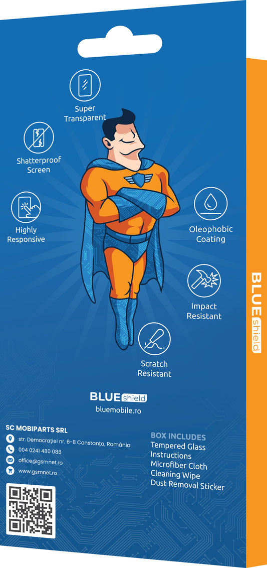 BLUE Shield Screen Protector for Motorola Moto Moto G62 5G / G32, Glass Shielded, Full Glue, Case Friendly, Black