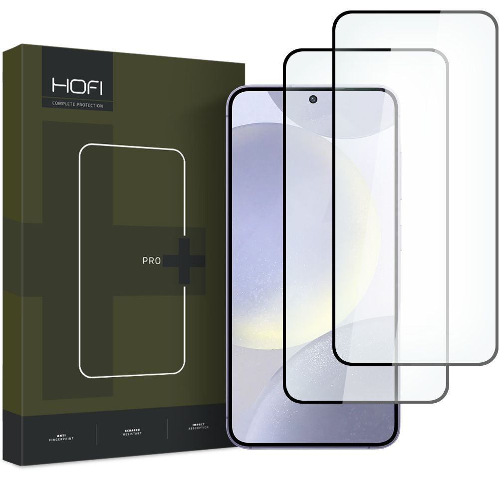 Προστατευτικό οθόνης HOFI Glass PRO+ για Samsung Galaxy S24 S921, γυάλινη ασπίδα, πλήρης κόλλα, σετ 2 τεμαχίων, 2.5D, μαύρο