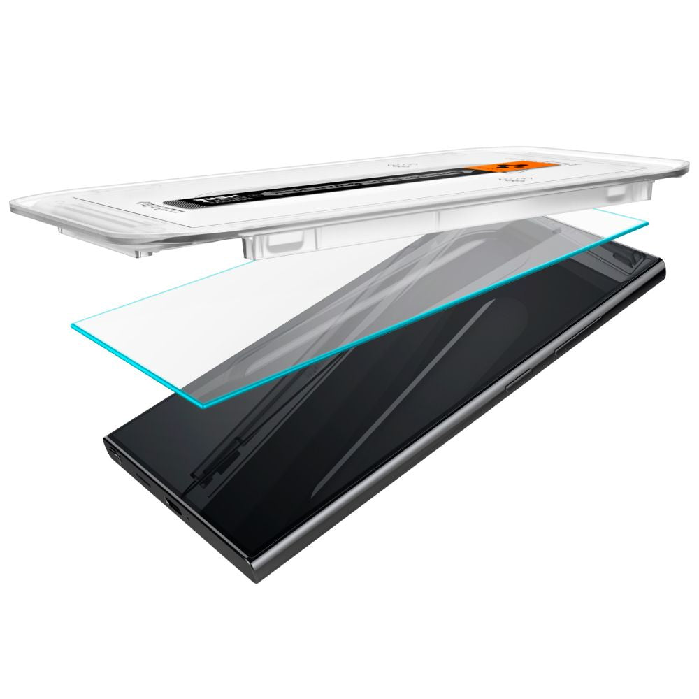 Προστατευτικό οθόνης Spigen EZ FIT για Samsung Galaxy S24 Ultra S928, με προστασία γυαλιού, πλήρης κόλλα, σετ 2 τεμαχίων