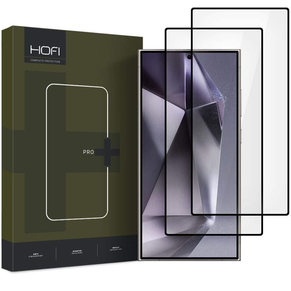 Προστατευτική μεμβράνη οθόνης HOFI Glass PRO+ για Samsung Galaxy S25 Ultra S938, Ασφαλισμένο γυαλί, Πλήρης κόλλα, Σετ 2 τεμαχίων, Μαύρο