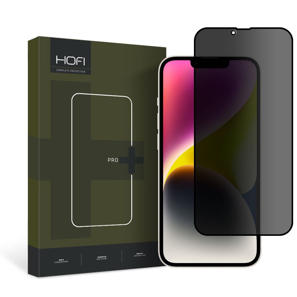 Προστατευτική μεμβράνη οθόνης Privacy HOFI PRO+ για Apple iPhone 14 Plus / 13 Pro Max, Ενισχυμένο γυαλί, Πλήρης κόλλα