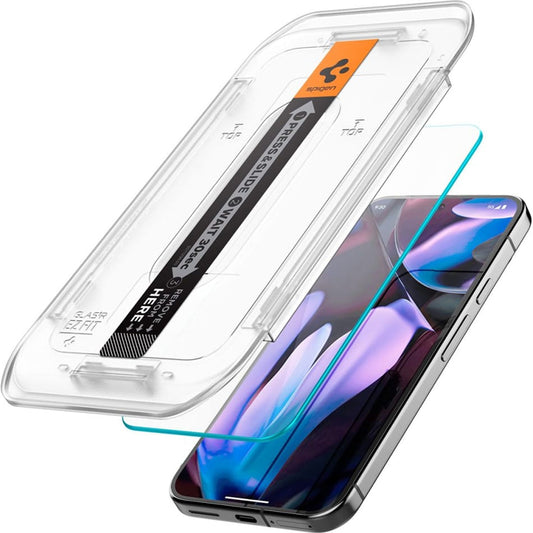 Προστατευτική Μεμβράνη Οθόνης Spigen GlastR EZ FIT για Google Pixel 9 Pro XL, Ενισχυμένο Γυαλί, Full Glue, Σετ 2 τεμαχίων AGL08445