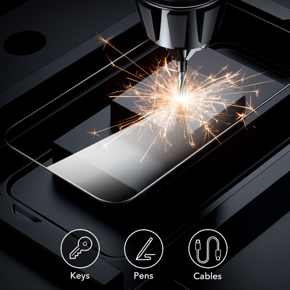 Προστατευτική Μεμβράνη Οθόνης ESR για Apple iPhone 16 Pro Max, Ενισχυμένο Γυαλί, Πλήρης Κόλληση, Σετ 2 τεμαχίων, Μαύρη