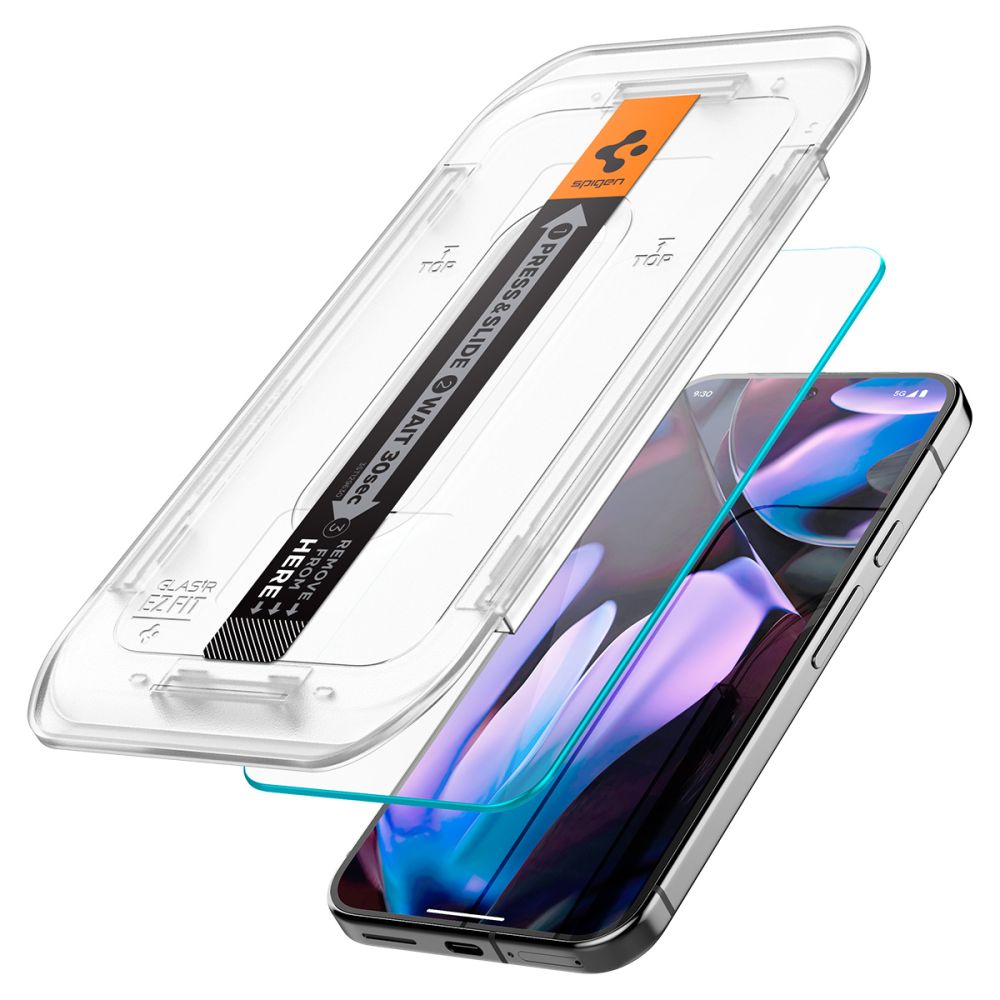Προστατευτικό οθόνης Spigen EZ FIT για Google Pixel 9 / 9 Pro, με προστασία γυαλιού, πλήρης κόλλα, σετ 2 τεμαχίων, 2.5D AGL08442 AGL08442 AGL08442