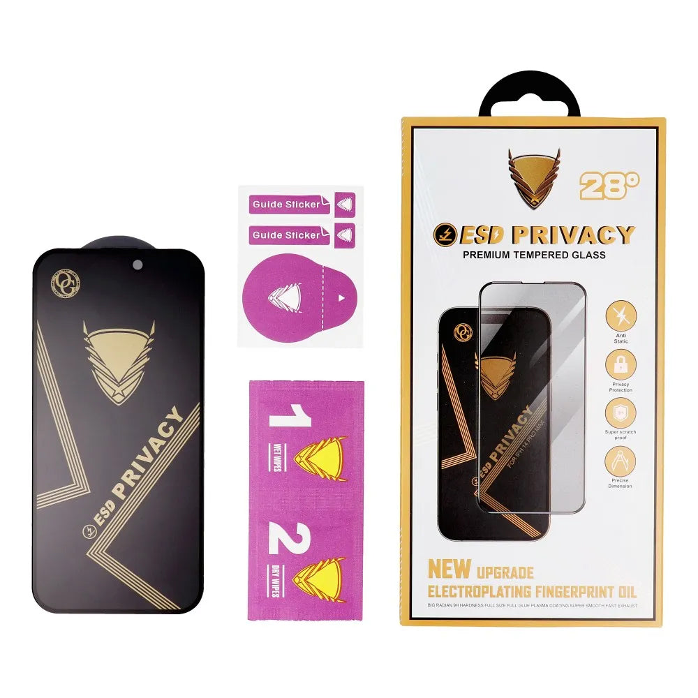Προστατευτική Μεμβράνη Οθόνης Privacy OG Premium για Apple iPhone 17 Pro Max, Ενισχυμένο Γυαλί, Full Glue