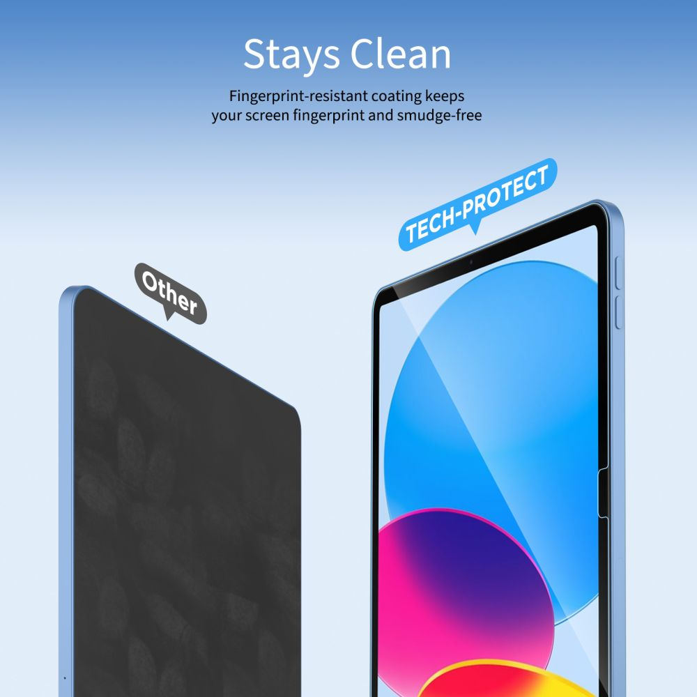 Προστατευτική Μεμβράνη Οθόνης Tech-Protect FIT+ για Samsung Galaxy Tab S10 FE+, Ενισχυμένο Γυαλί, Πλήρης Κόλληση, Σετ 2 τεμαχίων, 2.5D