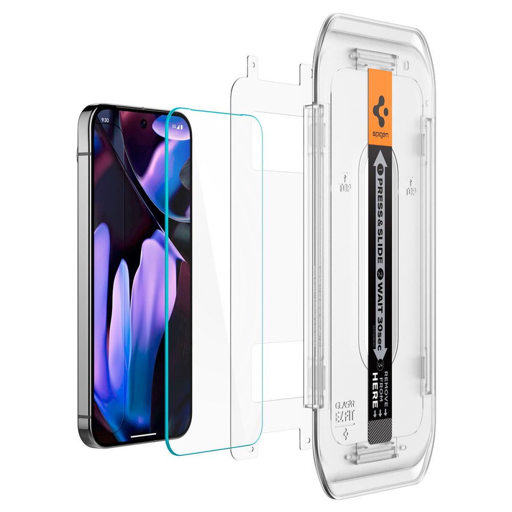 Προστατευτικό οθόνης Spigen EZ FIT για Google Pixel 9 / 9 Pro, με προστασία γυαλιού, πλήρης κόλλα, σετ 2 τεμαχίων, 2.5D AGL08442 AGL08442 AGL08442
