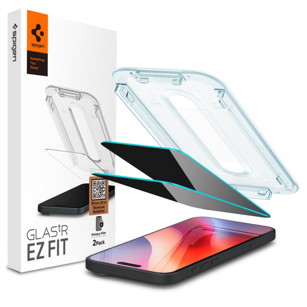 Προστατευτικό οθόνης Spigen EZ FIT Privacy για Apple iPhone 16 Pro Max, Προστατευτικό γυαλί, πλήρης κόλλα, 2.5D AGL07908 AGL07908