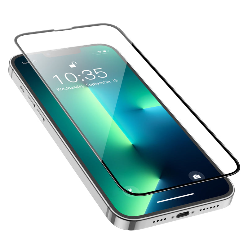 Προστατευτική Μεμβράνη Οθόνης HOCO G16 για Apple iPhone 17e / 16e / 14 / 13 Pro, Ενισχυμένο Γυαλί, Πλήρης Κόλληση, 5D, Μαύρη