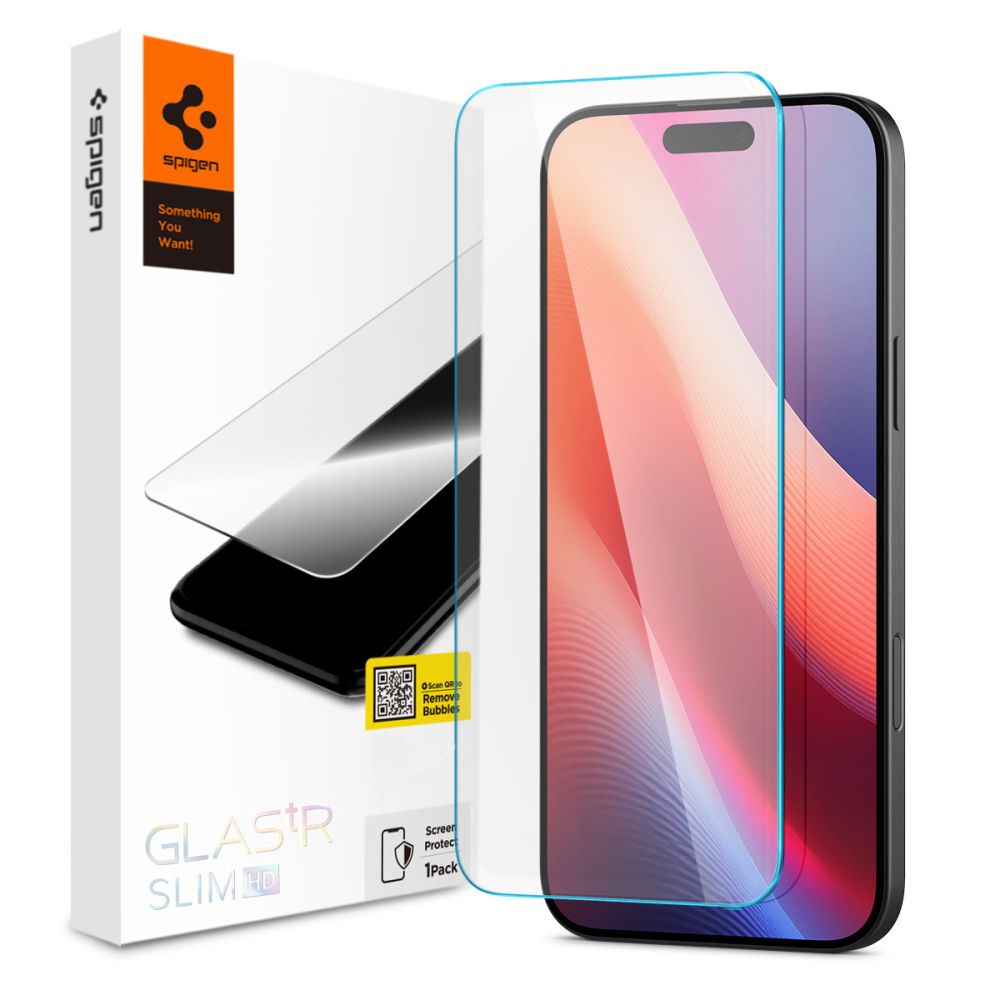 Προστατευτικό Φιλμ Οθόνης Spigen GlastrR Slim HD για Apple iPhone 16 Pro, Ενισχυμένο Γυαλί, Πλήρης Κόλληση, 2.5D AGL07937