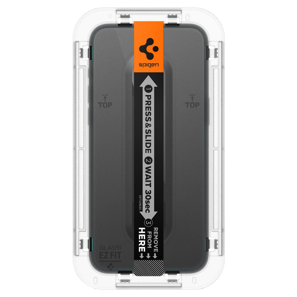 Προστατευτική μεμβράνη οθόνης Spigen GlastR EZ FIT για Apple iPhone 15 Pro, Ασφαλισμένο γυαλί, Πλήρης κόλλα, Σετ 2 τεμαχίων AGL06892