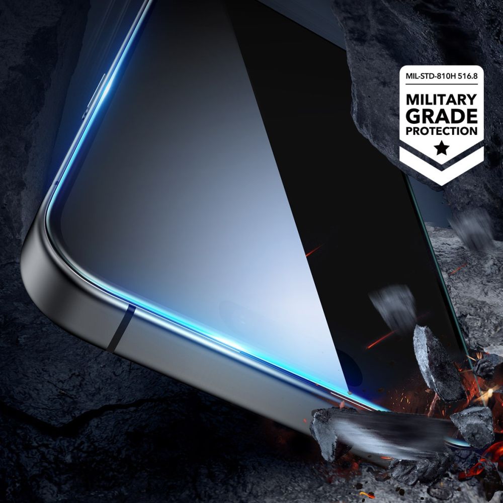 Προστατευτική Μεμβράνη Οθόνης ESR για Apple iPhone 16 Pro Max, Ενισχυμένο Γυαλί, Πλήρης Κόλληση, Σετ 2 τεμαχίων, Μαύρη