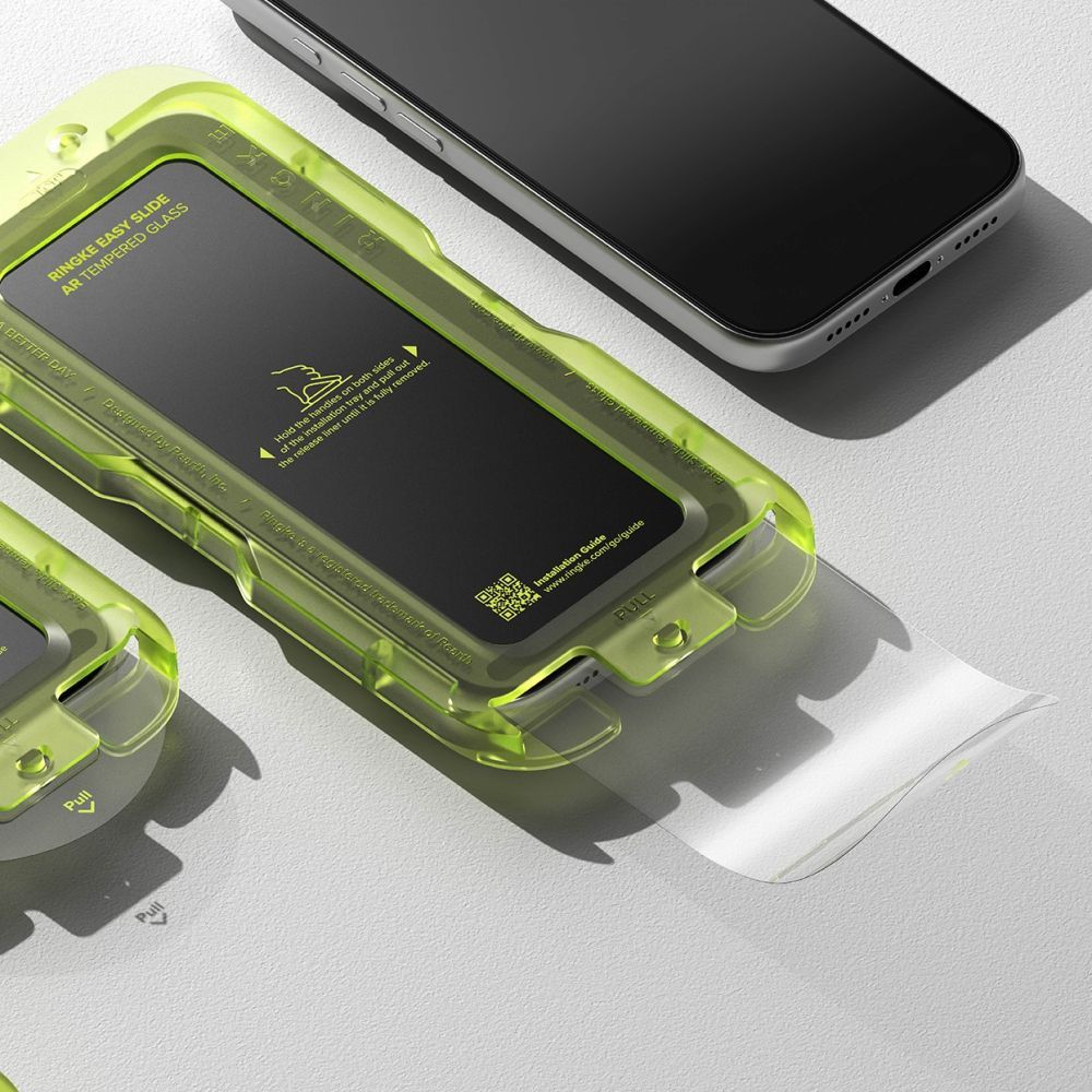 Προστατευτική μεμβράνη οθόνης Ringke Easy Slide AR για Apple iPhone 17 Pro, Ασφαλισμένο γυαλί, Πλήρης κόλλα, 2.5D, Μαύρο