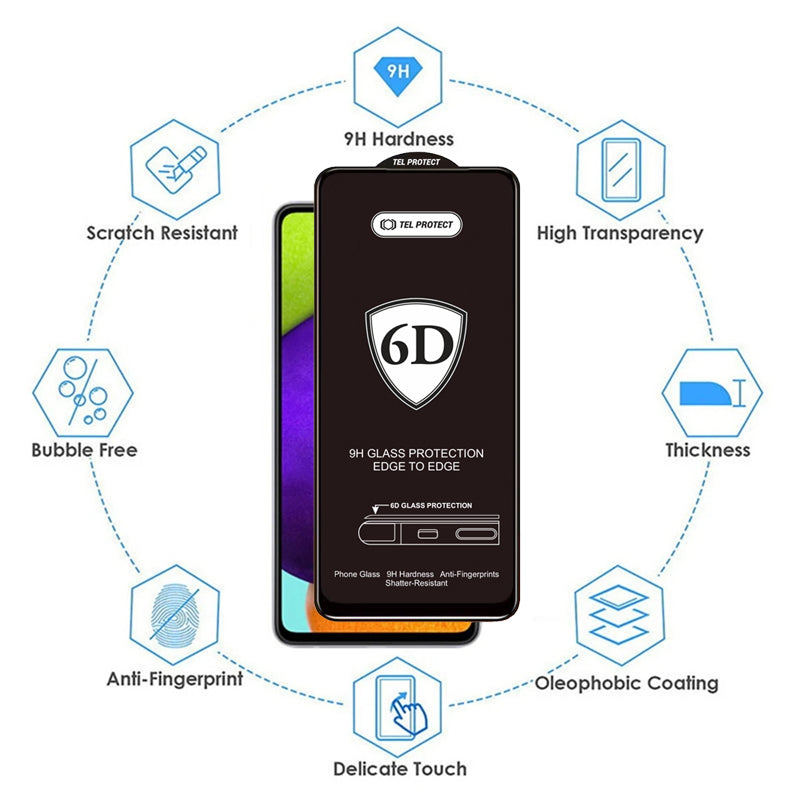Προστατευτική μεμβράνη οθόνης OEM για Samsung Galaxy S26 S942, Ασφαλισμένο γυαλί, Πλήρης κόλλα, 6D, Μαύρο